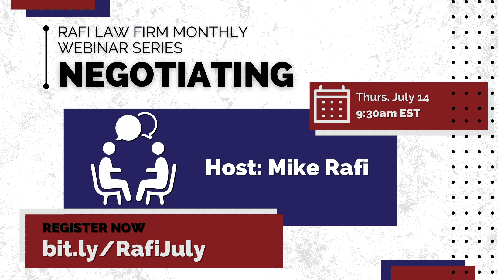 First slide in a monthly firm webinar series